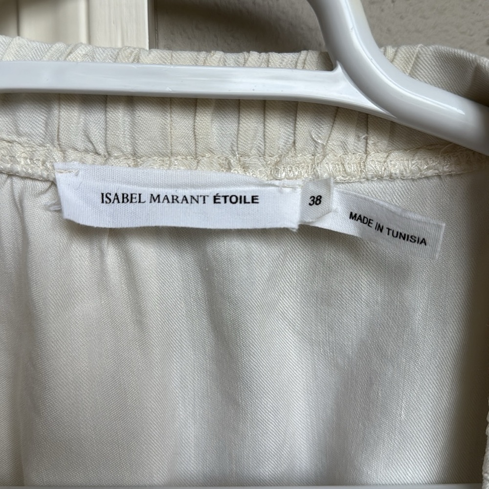 Isabel Marant Étoile cream mini wrap dress - size 6/8 US - with pockets! - Picture 3 of 14